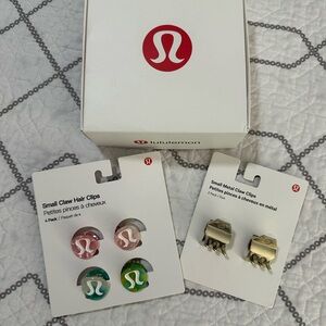 NWT in box lululemon athletica Hair Clips Set - Pink, Green, Gold